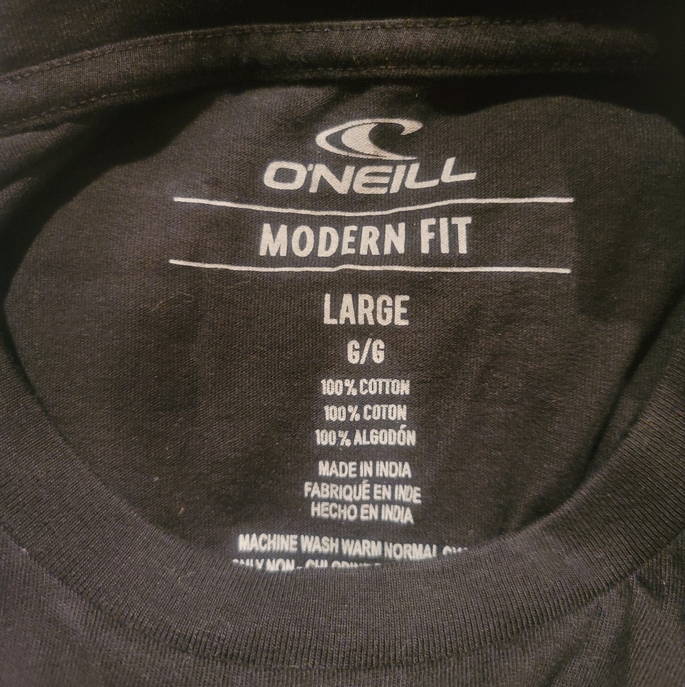 Mens Oneill Shirt Black Modern Fit Short Sleeve Beach Outdoor Size L 20x28 - Picture 3 of 3